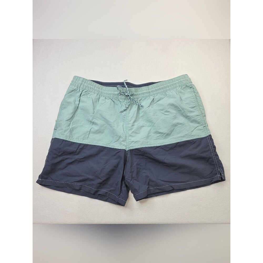 Goodfellow & Co Men's Two-Tone Swim Trunks in Mint and Navy Size XL 3808